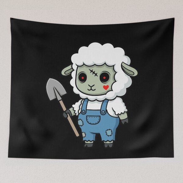 Item preview, Creepy Cute Zombie Sheep with Shovel designed and sold by k3rstman1.