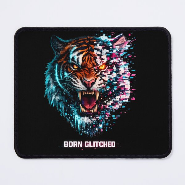 Item preview, Cyberpunk Tiger Glitch Art Born Glitched Neon T-Shirt designed and sold by etuvibes.
