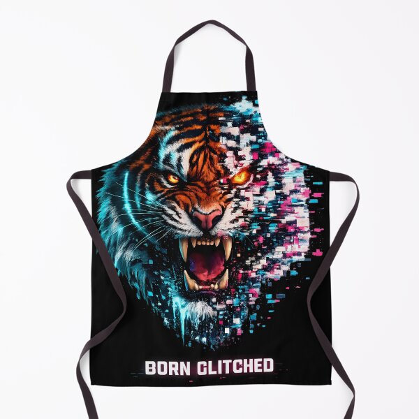 Item preview, Cyberpunk Tiger Glitch Art Born Glitched Neon T-Shirt designed and sold by etuvibes.