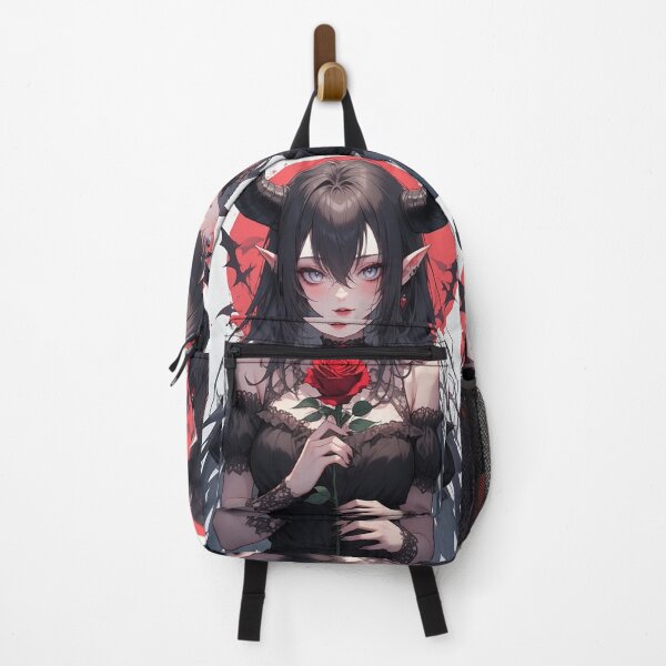 Item preview, Demon girl with a red flower designed and sold by ArtsJulian.
