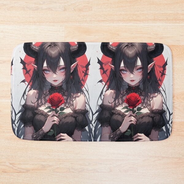 Item preview, Demon girl with a red flower designed and sold by ArtsJulian.
