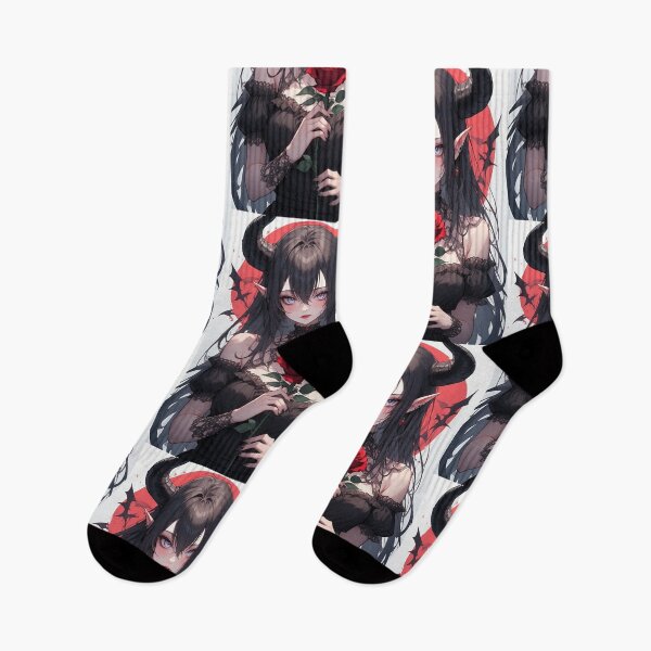 Item preview, Demon girl with a red flower designed and sold by ArtsJulian.