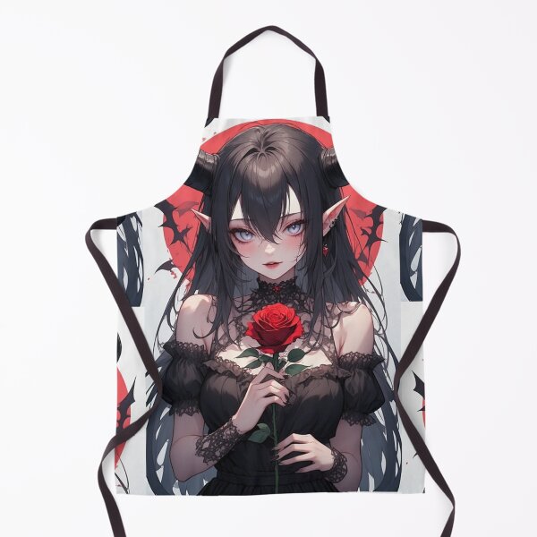 Item preview, Demon girl with a red flower designed and sold by ArtsJulian.