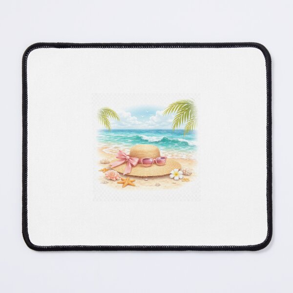 Item preview, Summer Beach Aesthetic – Straw Hat and Ocean View Design designed and sold by popmug.