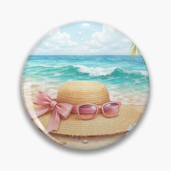Item preview, Summer Beach Aesthetic – Straw Hat and Ocean View Design designed and sold by popmug.