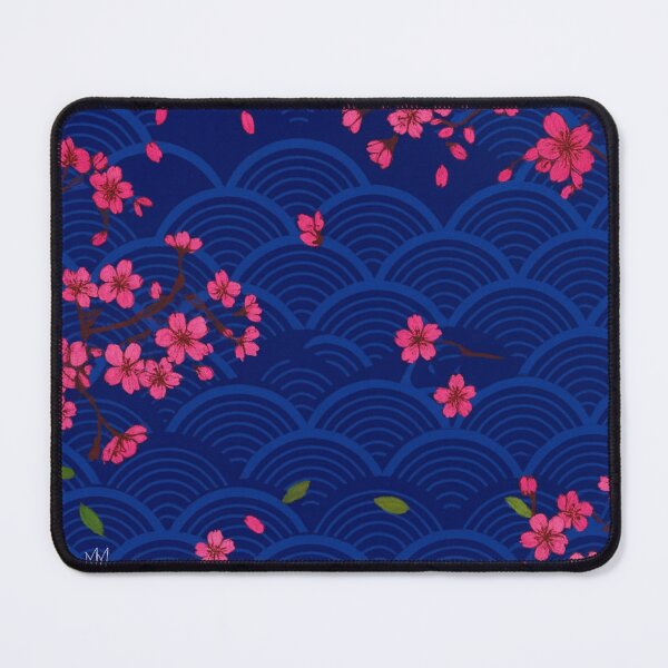 Item preview, Japanese Art - Seigaiha Wave & Sakura Blossoms – WildPaletteMM designed and sold by WildPaletteMM.