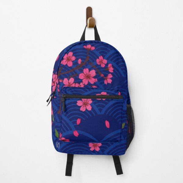 Item preview, Japanese Art - Seigaiha Wave & Sakura Blossoms – WildPaletteMM designed and sold by WildPaletteMM.