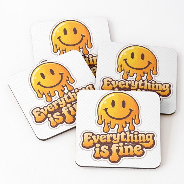 Item preview, Melting Smiley “Everything Is Fine” Sticker | Funny Aesthetic Meme designed and sold by Stickzyco.