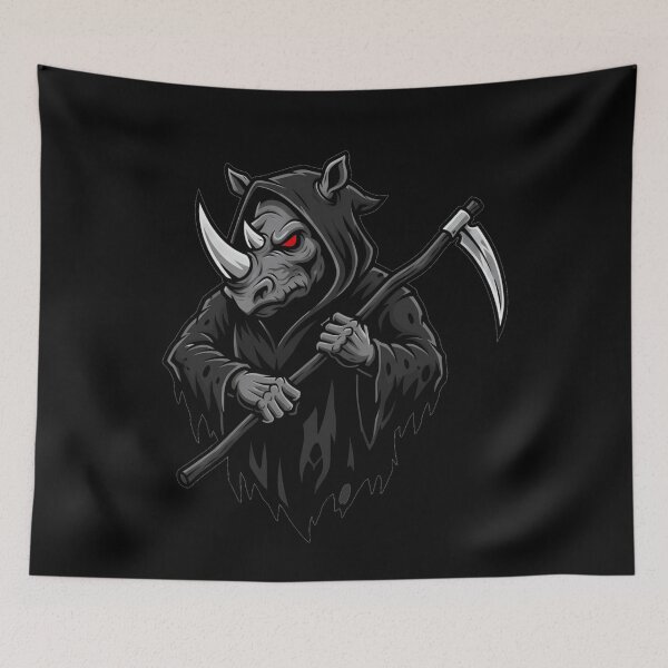 Item preview, Grim Reaper Rhino Scythe Dark Fantasy Mascot designed and sold by k3rstman1.