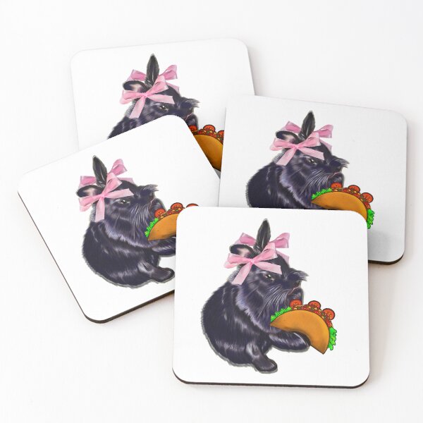 Item preview, Taco Tuesday Black Lionhead Rabbit Pink Bows Coquette Meme designed and sold by Artonmytee.