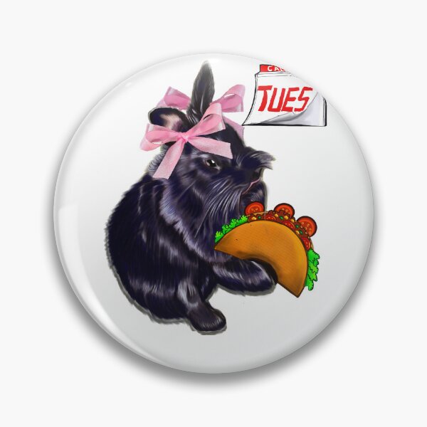 Item preview, Taco Tuesday Black Lionhead Rabbit Pink Bows Coquette Foodie Meme designed and sold by Artonmytee.