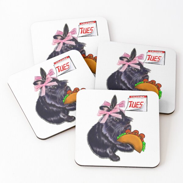 Item preview, Taco Tuesday Black Lionhead Rabbit Pink Bows Coquette Foodie Meme designed and sold by Artonmytee.