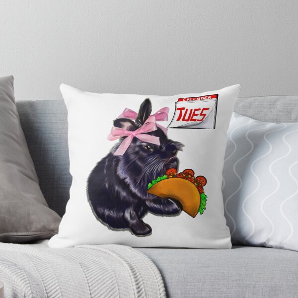 Item preview, Taco Tuesday Black Lionhead Rabbit Pink Bows Coquette Foodie Meme designed and sold by Artonmytee.