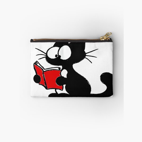 Item preview, Cute Black Cat Studying with Red Book Kawaii Design designed and sold by Meow-Attitude.