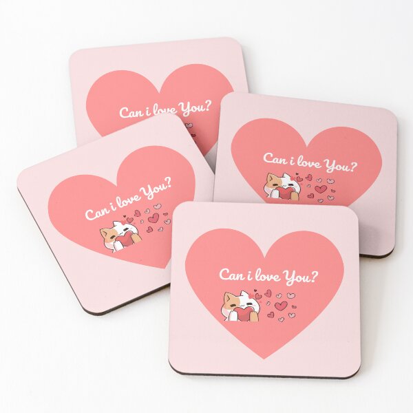 Item preview, Can I Love You? - Cute Kawaii Cat Soft Peach Heart  designed and sold by Rehnair.