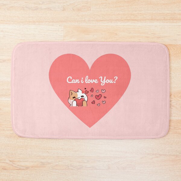 Item preview, Can I Love You? - Cute Kawaii Cat Soft Peach Heart  designed and sold by Rehnair.