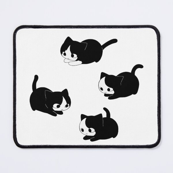Item preview, Four Cute Cat Poses Kawaii Black and White Cat Set designed and sold by Meow-Attitude.