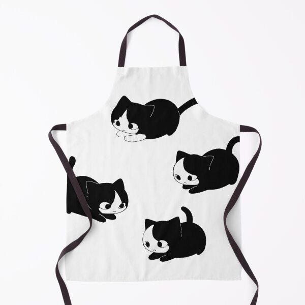 Item preview, Four Cute Cat Poses Kawaii Black and White Cat Set designed and sold by Meow-Attitude.