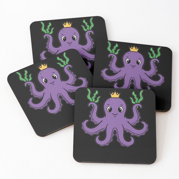 Item preview, Cute Purple Octopus King with Gold Crown designed and sold by k3rstman1.