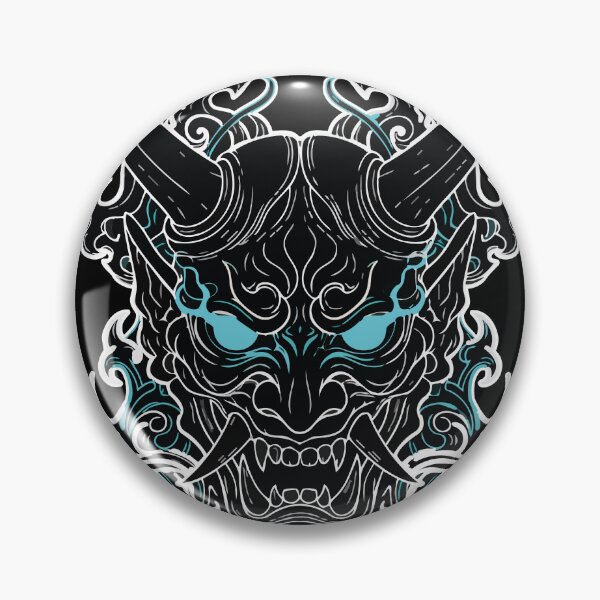 Item preview, Cyberpunk Oni Mask on Rock Blue Portrait designed and sold by PixelStudioBe.