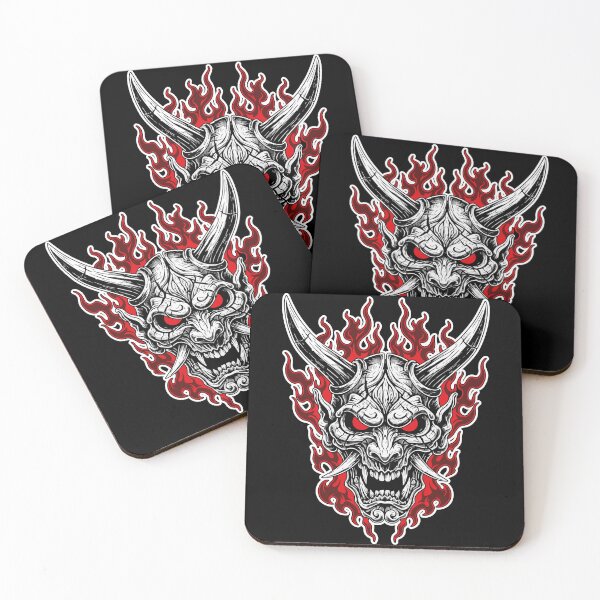 Item preview, Oni Mask Hell on Rock Red Black Portrait designed and sold by PixelStudioBe.