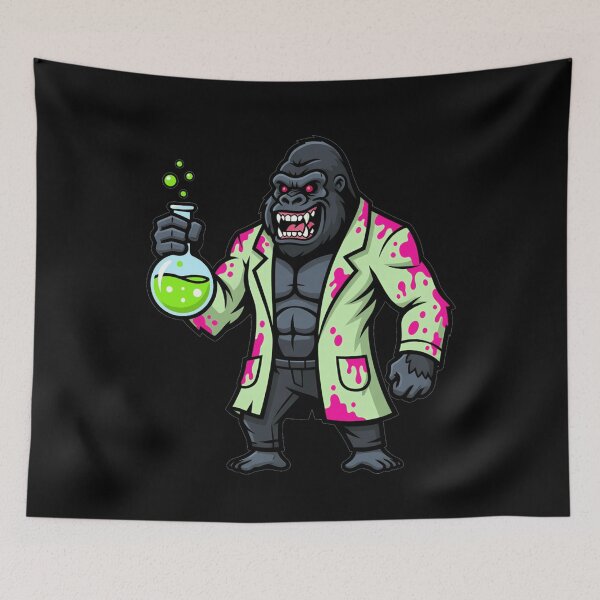 Item preview, Gorilla Mad Scientist In Lab Coat Cartoon designed and sold by k3rstman1.