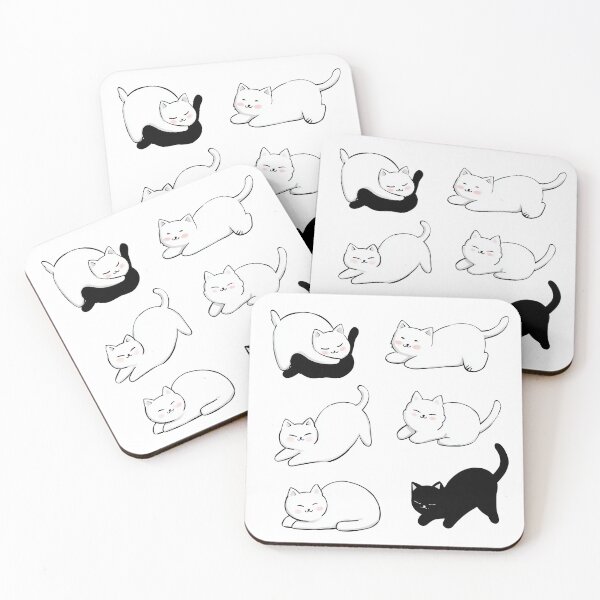 Item preview, Six Cute Cats Different Poses Kawaii Cat Collection designed and sold by Meow-Attitude.