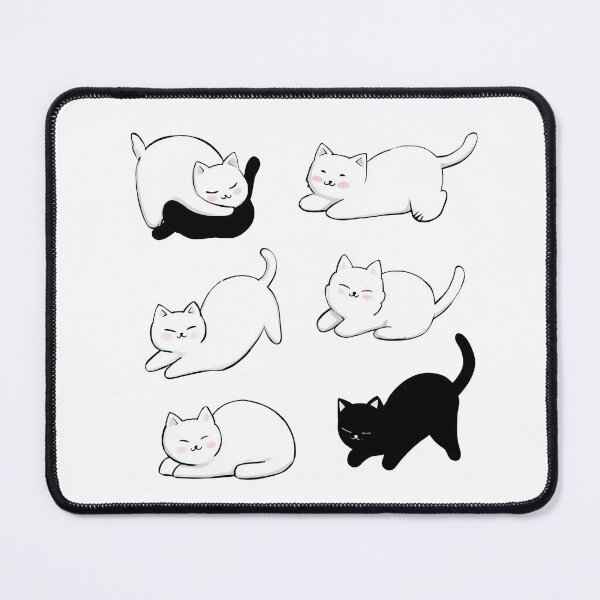Item preview, Six Cute Cats Different Poses Kawaii Cat Collection designed and sold by Meow-Attitude.