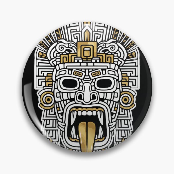 Item preview, Mayan Inca Mask Gold and White Tribal Totem designed and sold by PixelStudioBe.