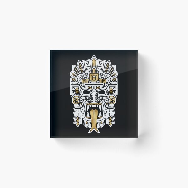 Item preview, Mayan Inca Mask Gold and White Tribal Totem designed and sold by PixelStudioBe.