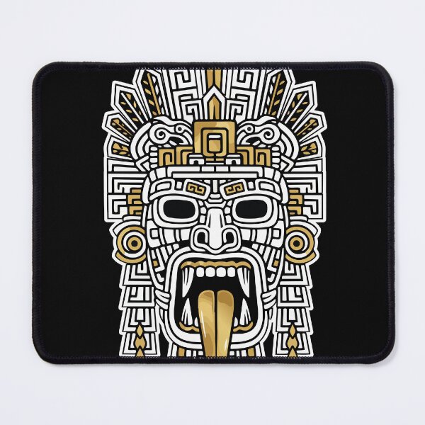 Item preview, Mayan Inca Mask Gold and White Tribal Totem designed and sold by PixelStudioBe.