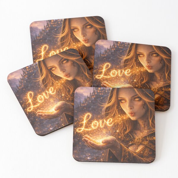 Item preview, Fire Sorceress Blowing Magic Love Fantasy Art designed and sold by KnitOfShadoF.