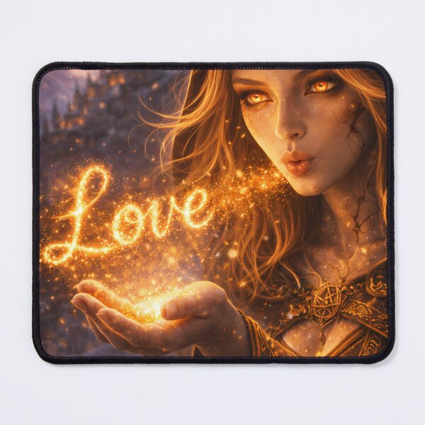Item preview, Fire Sorceress Blowing Magic Love Fantasy Art designed and sold by KnitOfShadoF.
