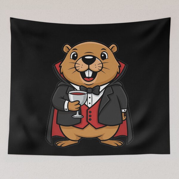 Item preview, Spooky Vampire Groundhog Dracula Halloween Cartoon designed and sold by k3rstman1.