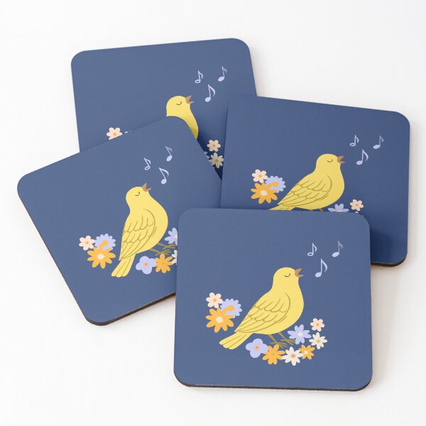 Item preview, Yellow Songbird with Flowers designed and sold by AnulaArt.