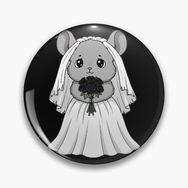 Item preview, Cute Gothic Chinchilla Bride with Black Roses designed and sold by k3rstman1.