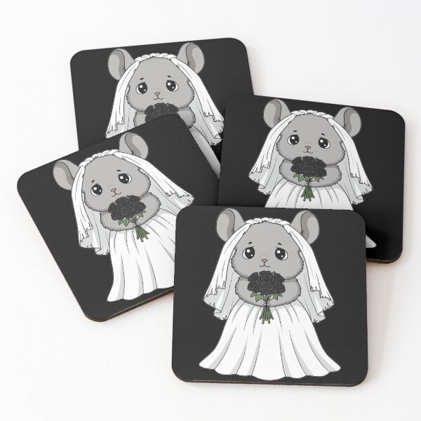 Item preview, Cute Gothic Chinchilla Bride with Black Roses designed and sold by k3rstman1.