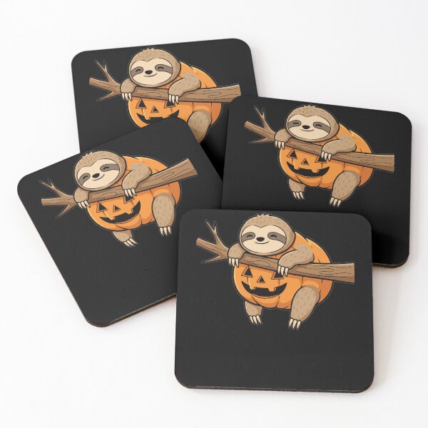 Item preview, Cute Halloween Sloth Hanging in Pumpkin Jack O designed and sold by k3rstman1.