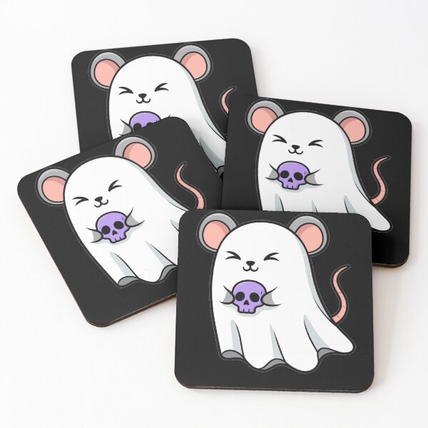 Item preview, Cute Kawaii Ghost Mouse with Purple Skull designed and sold by k3rstman1.