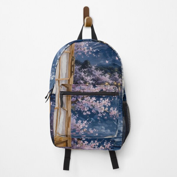 Item preview, Mount Fuji Sakura Moonlight Window View Wall Art designed and sold by Teenidesign .
