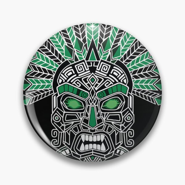 Item preview, Mayan Inca Mask Emerald White Totem Green designed and sold by PixelStudioBe.