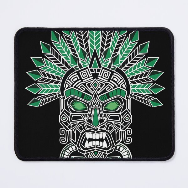 Item preview, Mayan Inca Mask Emerald White Totem Green designed and sold by PixelStudioBe.