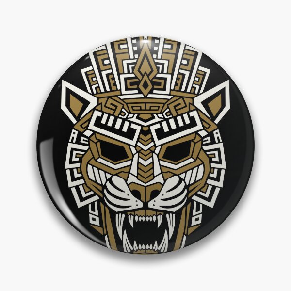 Item preview, Jaguar Maya Inca Gold and White Totem Tribal Mask designed and sold by PixelStudioBe.