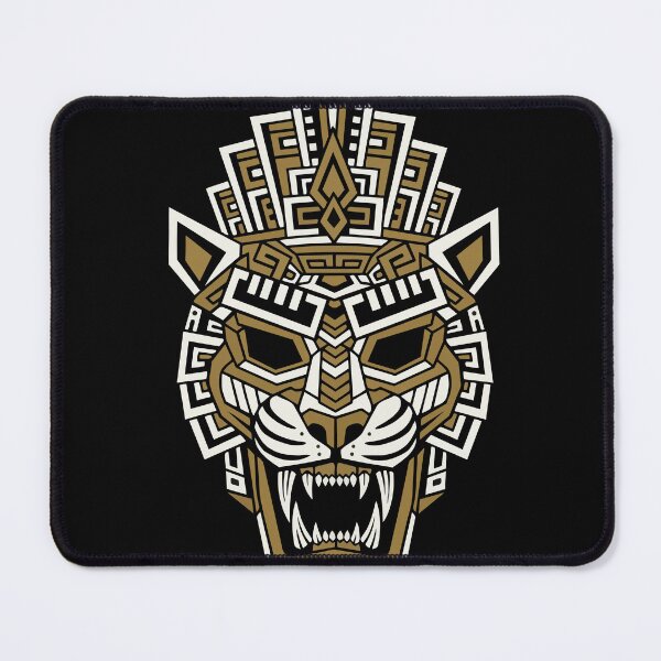 Item preview, Jaguar Maya Inca Gold and White Totem Tribal Mask designed and sold by PixelStudioBe.