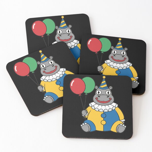 Item preview, Cute Hippo Clown with Colorful Balloons designed and sold by k3rstman1.