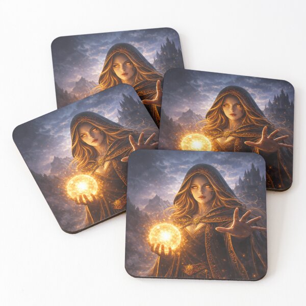 Item preview, Fire Mage Casting Magic Energy Dark Fantasy Art designed and sold by KnitOfShadoF.