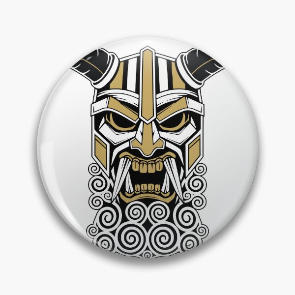 Item preview, Viking Warrior Mask Gold and White Nordic Totem designed and sold by PixelStudioBe.
