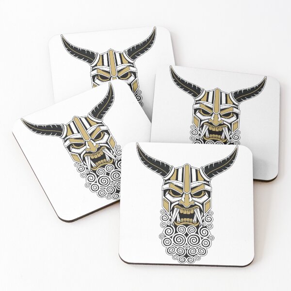 Item preview, Viking Warrior Mask Gold and White Nordic Totem designed and sold by PixelStudioBe.