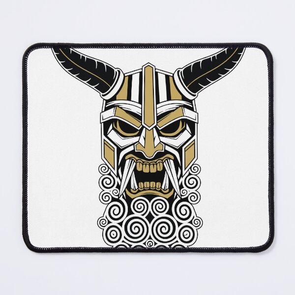 Item preview, Viking Warrior Mask Gold and White Nordic Totem designed and sold by PixelStudioBe.