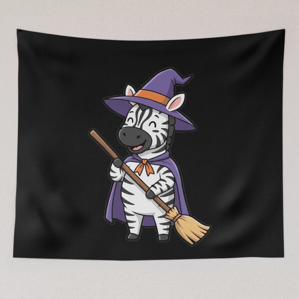 Item preview, Cute Witch Zebra Halloween Costume with Broom designed and sold by k3rstman1.